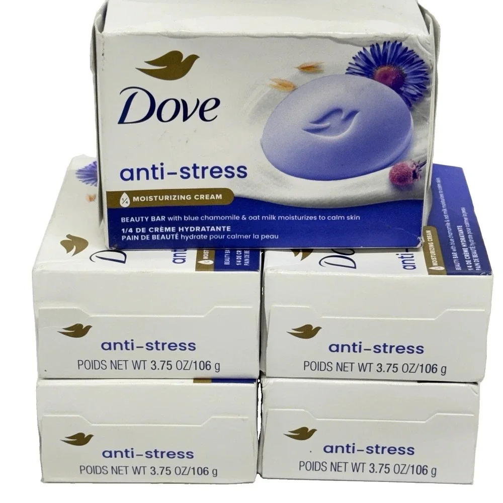 Dove Anti Stress Beauty Bar Soap Moisturizing 5 Pack New Sealed